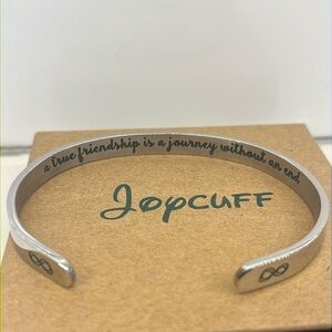 Joycuff Friendship Bangle Bracelet Cuff, Silver Tone, NWOT